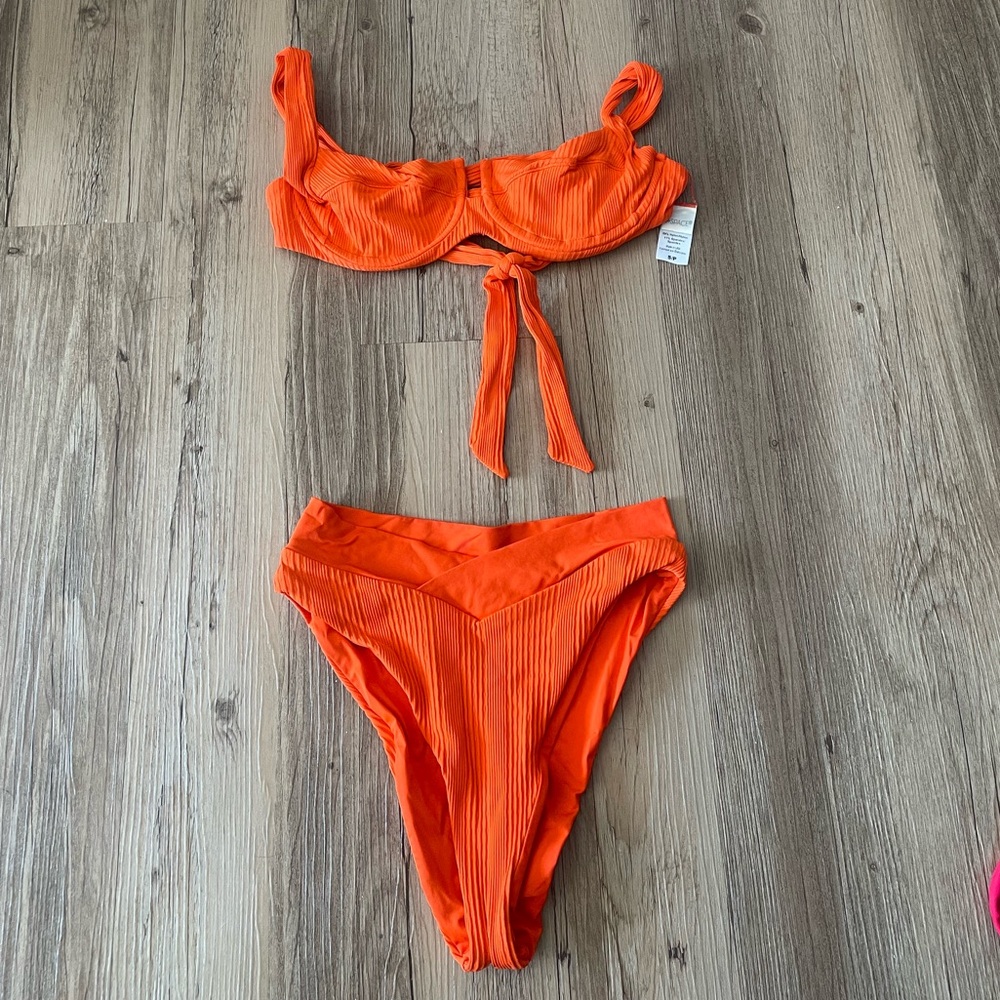 L Space Orange Bikini Set Size Small